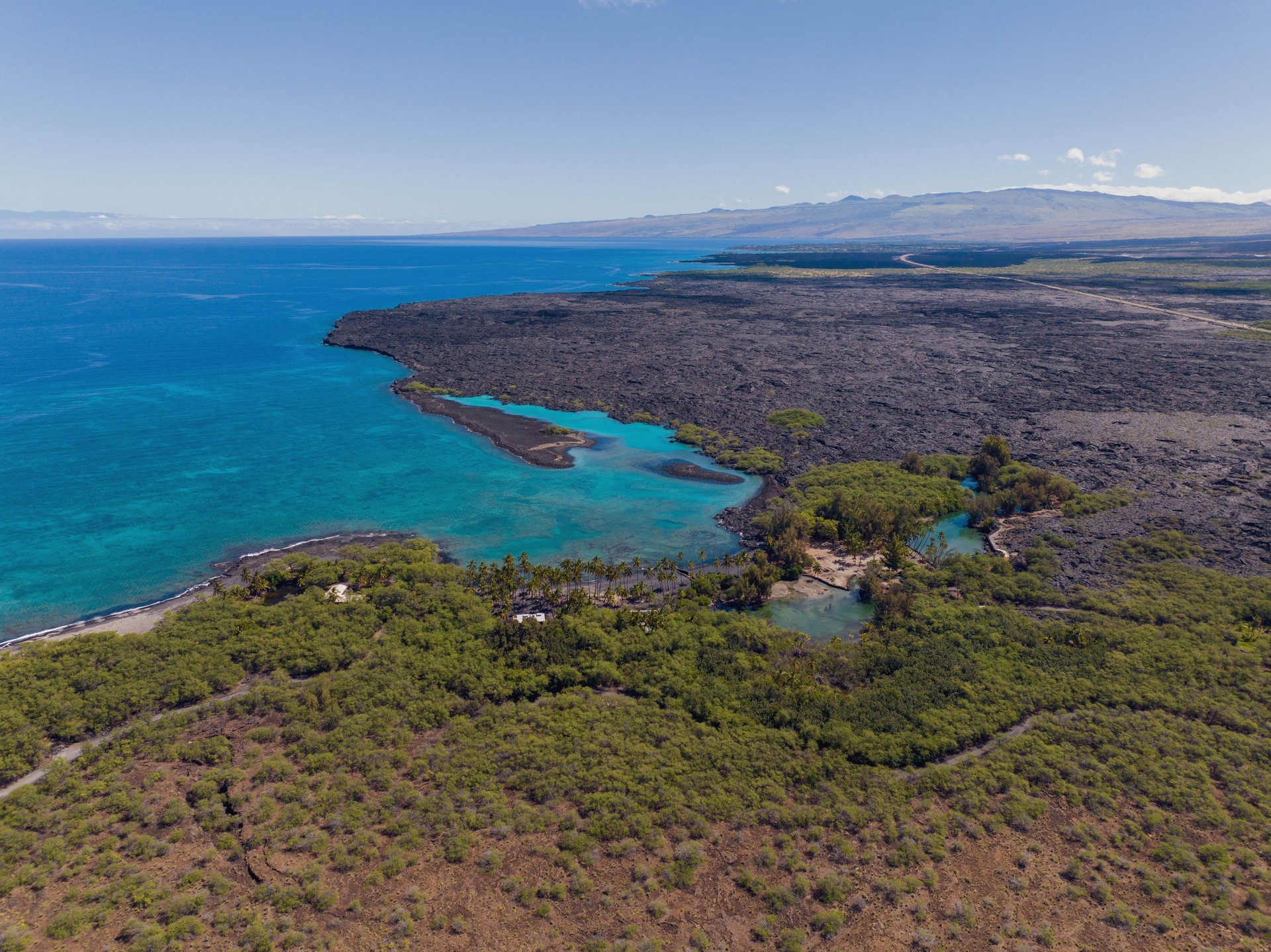 Big Island Lava Coastline Aerial View